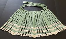 Vintage Hand made * Crochet in Green & Off White CHILDS Half Apron* so cute picture
