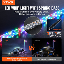 VEVOR 1 PC 3 FT Whip Light with Spring Base, Led Whip Light with APP & Remote Co picture