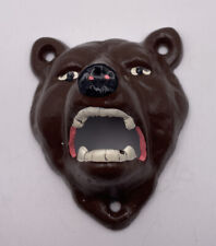 Brown grizzly bear bottle beer opener wall OOAK picture
