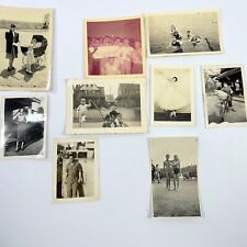 Lot of 9 Old Antique Photo Photographs People  B/W Snapshots picture