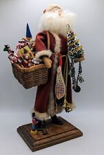 Handmade Red Santa With Toys Vintage Figurine Statue Crafted Luci Isaacs 1987 picture