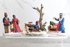 Vintage O'Well Black African American Christmas Village Ceramic Figurines RARE picture