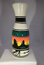 Vintage Native American Navajo Cedar Mesa Ceramic Carafe Or Vase Signed picture