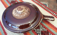 McCoy Brown Drip Kathy Kale Ceramic Serving Dish w/ handle & cover, collectible picture