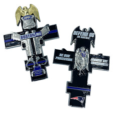 FF-002 New England Patriots inspired Boston Police Thin Blue Line St. Michael Cr picture