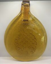 Gold Art Glass Cheese Serving Plate With Pineapple Motif picture