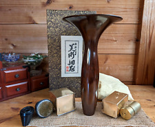 Japanese flower arrangement Vase Copper Trumpet shape Ikenobo Ikebana Kenzan picture
