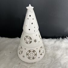 PartyLite Winter Snow Christmas Snowflake Tree Tealight Holder P90854 2 pc New picture