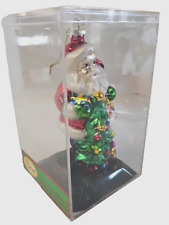 Fabulous Home Holiday Hand Crafted Glass Ornament Santa Hand Painted New  picture