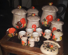 20 pc Vtg Arnel's Mushroom Canister Set mugs,ckock Retro 1970s   picture