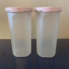 Vintage Tupperware #1641 Oval Modular Mates Containers with Pink Lids picture