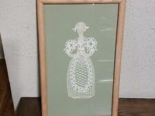 Professionally Framed Vtg Needle Lace Art picture