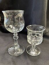 Avon Tulip Sherry Glass Wave Pattern & Kings Crown Pressed Wine Cordial picture