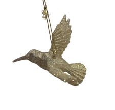 Silver Tree NWT Glittered  Plastic Hummingbird Christmas Ornament  Gold 5 in picture