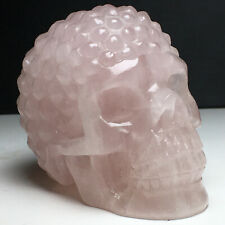 494g Natural Crystal Specimen. Rose Quartz .Hand-carved. Exquisite Skull.Healing picture
