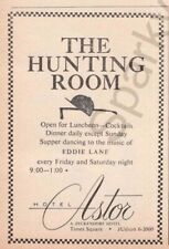 Eddie Lane Performing Hunting Room Hotel Astor Playbill Magazine 1961 picture