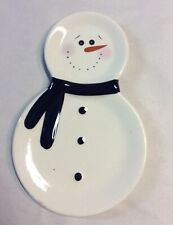 Vintage Christmas Snowman Plate 6” X9.5” picture