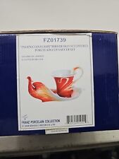 FRANZ Phoenician Flight Bird Porcelain Teacup & Saucer FZ01739 New In Box (P) picture