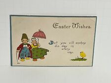 Postcard Easter Wishes Dutch Boy Girl A57 picture