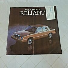 1984 Plymouth Reliant Brochure Chrysler Canada Full Color PRC-84-E VTG Surrey BC picture