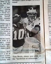 Rare QB Tom Brady Last Michigan Wolverines College Football Game 2000 Newspaper  picture