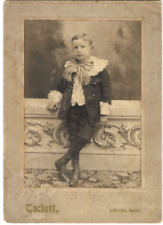 Antique Victorian CDV Photo Young Boy Fancy Clothes Cool Pose Arthur Miller picture