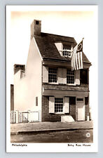 1937 RPPC Betsy Ross House Old Glory Flag Patriotic Philadelphia PA Postcard picture