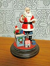 Santa Checking His List Figurine - On Wood Base picture