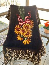Vintage CHASE Mohair Plush Carriage Robe Buggy Lap Robe Sleigh Blanket Flowers picture