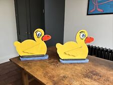 Vintage Ducks X 2 Fairground Circus Wooden Hand Painted Retro Sign - Rustic picture