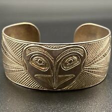 Vintage Northwestern Haida Frank Wrenn Mosquito Silver Bracelet Cuff 6-5/8