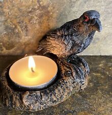 Black Raven or Crow  Tealight Candle Holder 29177G picture