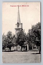 Milford IN-Indiana, Progressive Church, Antique, Vintage Postcard picture