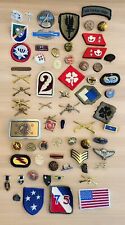 Huge 65 Pc Lot Military Pins Patches WW2 Vietnam Marksman CIB Army Rifle More picture