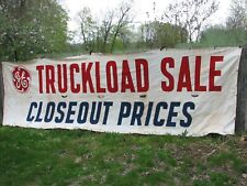 Giant GE Advertising Sales Banner Truckload Sale Sign 19' X 5.5' Ad Sewn picture
