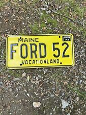 RARE 1973 MAINE LICENSE PLATE VANITY TAG# FORD 52  RARE picture
