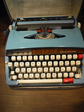 1970s Brother Webster XL-747 Portable Typewriter Vintage Blue W/Case & Papers picture