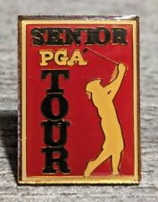 Senior PGA Tour Red & Yellow Vintage Golf Commemorative Square Lapel Pin picture
