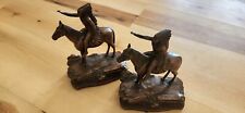 Antique 1927 Jennings Brothers (J.B) Indian chiefs bronze bookends picture