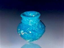 1930s Zuni Pueblo Carved Turquoise Miniature Olla / Pot - Native American picture