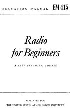 1943 A Self-Teaching Course Fits RADIO FOR BEGINNERS - Antique Servicing picture