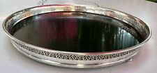 Vintage Crescent Silver Plated & Black Formica Serving Tray MCM EUC picture