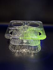 ANTIQUE PRESSED GLASS CONDIMENT SET WITH HOLDER picture