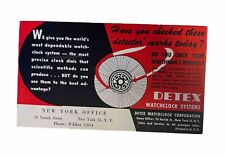 VINTAGE  AD DETEX WATCHELOCK SYSTEM POST CARD RARE picture