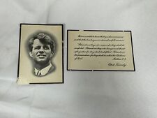 RFK Robert F Kennedy Memorial Card And Ethel Kennedy Acknowledgement 1968 (Z6) picture