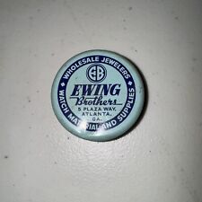 Vintage Ewing Brothers watch makers & jewelry supply small advertising tin-gear picture