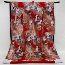 Japanese kimono colored uchikake furisode  vintage furisode silk 1494 picture