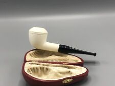 Smooth Rhodesian Pipe New block Meerschaum Handmade Army Pocket Case#452 picture