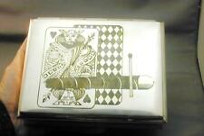 SUPER Mid Century MCM Silver Plate & Bronze Cigar Card Box King Of Hearts WMF Ik picture