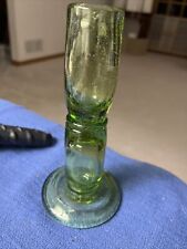 Green Glass Bubble Vase Vintage  picture